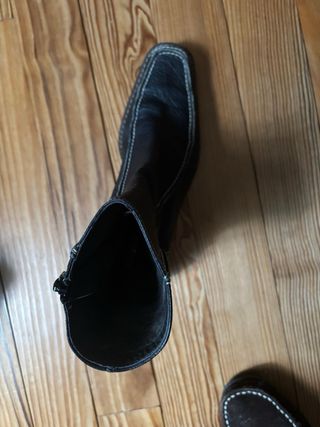 Botín piel azul marino