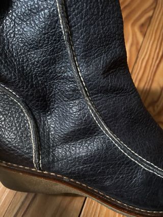 Botín piel azul marino