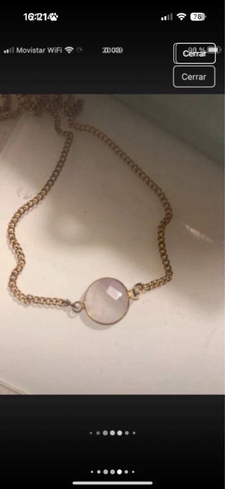 Collar cuarzo rosa facetado dorado marca Subdued