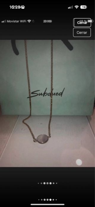 Collar cuarzo rosa facetado dorado marca Subdued