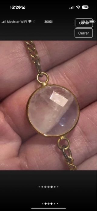 Collar cuarzo rosa facetado dorado marca Subdued