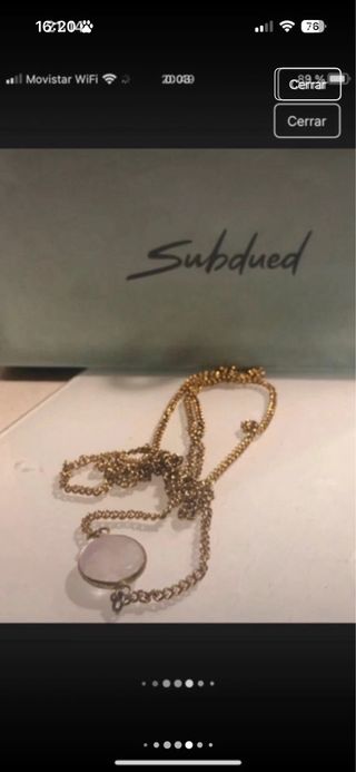 Collar cuarzo rosa facetado dorado marca Subdued