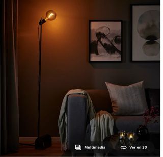 Lámpara de pie IKEA HÅRSLINGA Negra