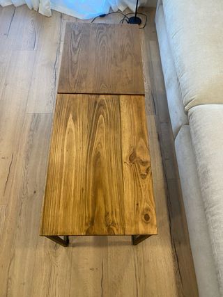 Juego mesas auxiliares madera y metal.