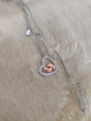 Colgante Corazón Pies Bebé Plata