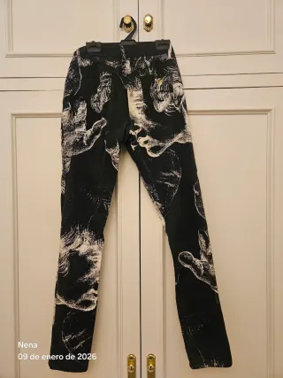 Pantalones Desigual Estampados Blanco y Negro