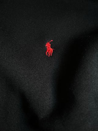 Tuta Ralph Lauren nera con cavallo rosso