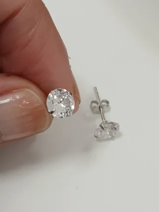 Brincos Zircônia Prata 6mm