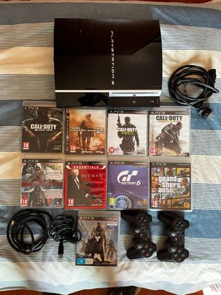Consola PS3 + 7 Jogos + 2 Comandos