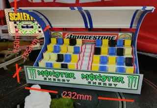 Grada Scalextric sin Led Azul/Blanca