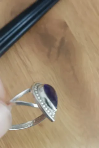 Anillo Plata Ley 925 Amatista Gota