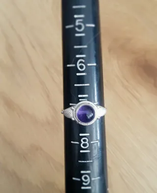 Anillo Plata Ley 925 Amatista Morado