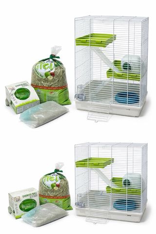 Jaula hámster 3 pisos + accesorios