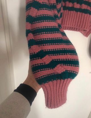 Jersey Zara cuello bebé rayas rosa y verde