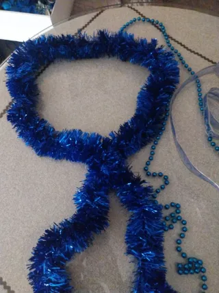 Lote adornos navidad azul y turquesa