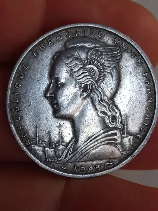 Moneda 5 Francos Somalia Francesa 1948