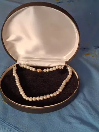 Collar Perlas Broche Chapado Oro