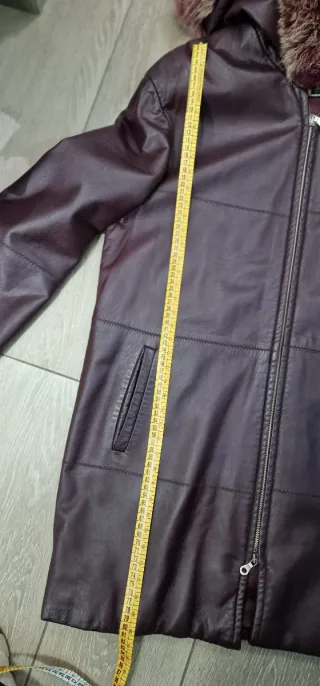 Giaccone vintage in pelle con cappuccio