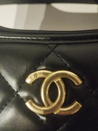 Borsetta Chanel Make Up Nera Oro