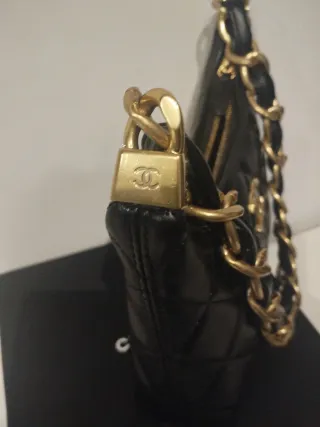 Borsetta Chanel Make Up Nera Oro