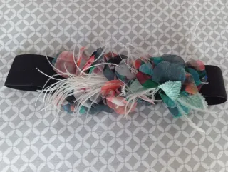 Vestido fiesta asimétrico estampado flora