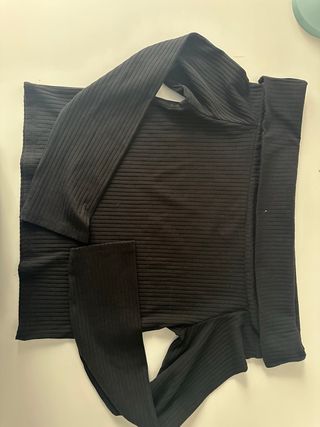 Top canalé manga larga talla L