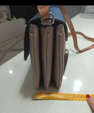 Borsa donna e portafoglio beige/blu