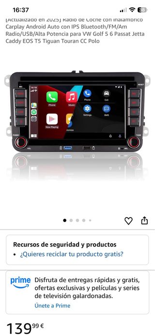 Pantalla Coche VW Polo, Passat, Golf