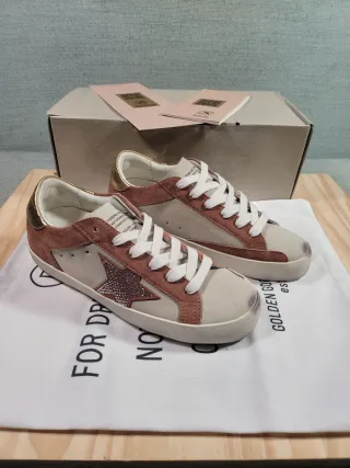 Golden Goose Sneakers Marroni e Beige