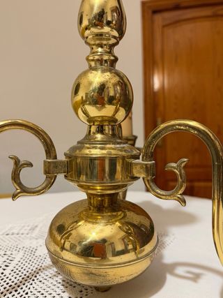 Lámpara techo metal dorada