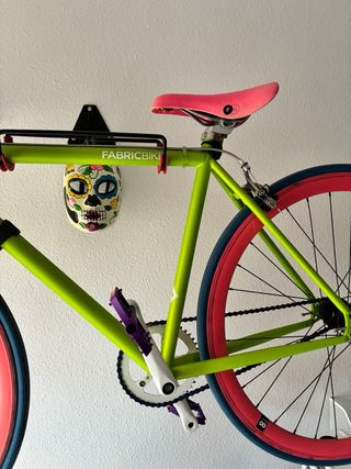 Bicicleta Fixie Verde y Rosa, talla S