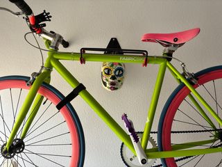 Bicicleta Fixie Verde y Rosa, talla S