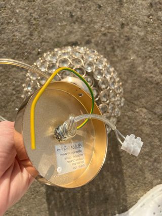 Lámpara colgante cristal dorado 2 unidades