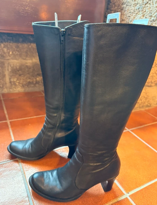 Botas de cano alto Manfield pele preta t.39