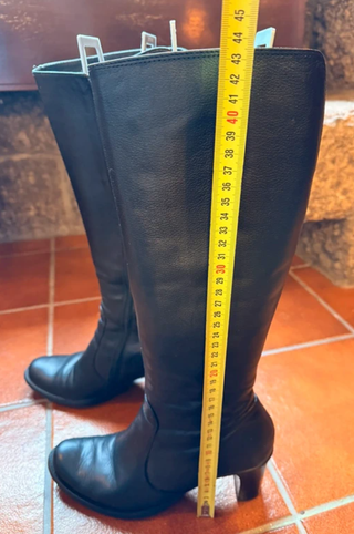 Botas de cano alto Manfield pele preta t.39