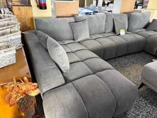 Sofá modular gris grande