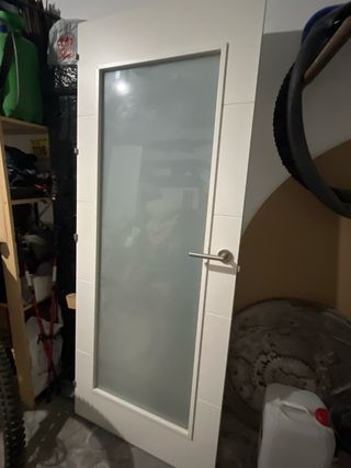 Puerta madera cristal moderna 72,5 x 2,02 m