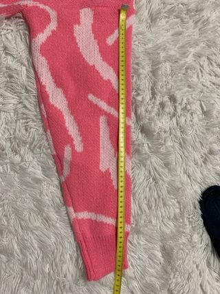 Maglione rosa con fantasia bianca taglia S Y2k