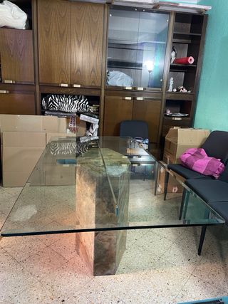 Mesa de mármol italiano y cristal precio negociabl