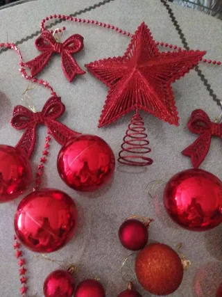 Lote adornos Navidad: Bolas y estrella