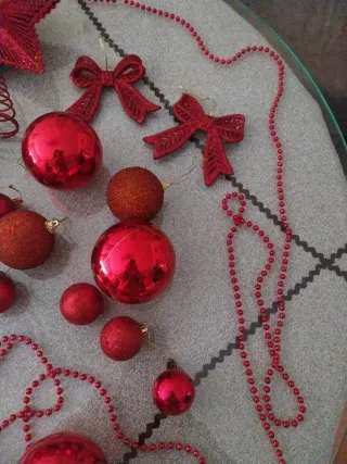 Lote adornos Navidad: Bolas y estrella