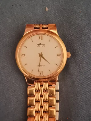 Elegante Reloj Lotus Bañado en Oro