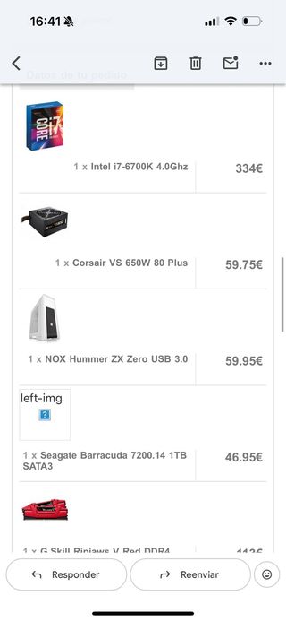 PC i7 6700k GTX 1070 16GB RAM