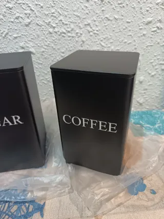 Juego 3 recipientes cocina (Té, Azúcar, Café)