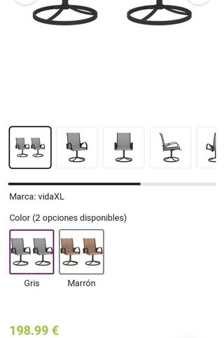 vidaXL 2 Sillas giratorias de jardín