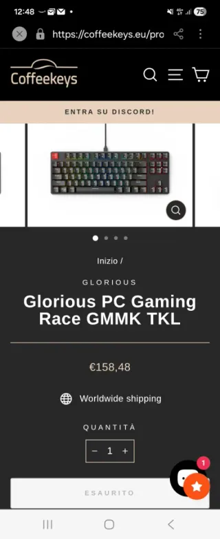 Tastiera Gaming Nera con tasto Rosso.