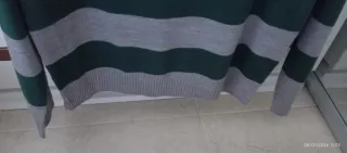 Jersey rayas gris y verde hombre