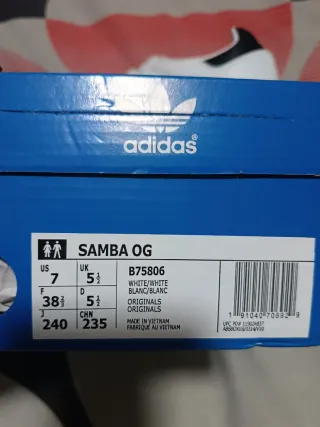 Zapatillas Adidas Samba Talla 38 Blancas