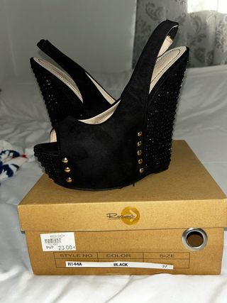 Zapatos de cuña negros Roayna talla 37
