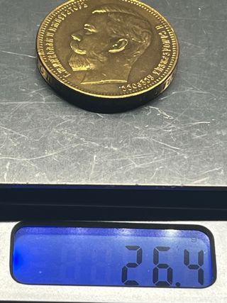 Moneda de oro puro Zar Rusia 1902